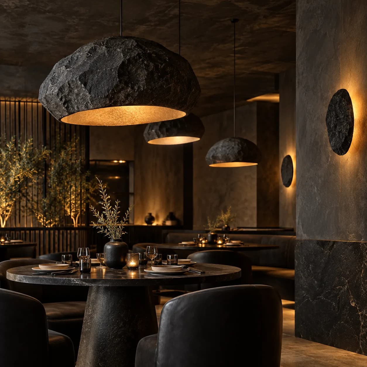 Black Stone-Effect Lighting — illustrative lighting scene